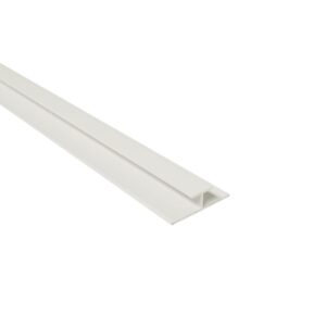 Decortrim – 11.5mm x 2.4m – Metal H Trim – White | Metal Bathroom Cladding Trim