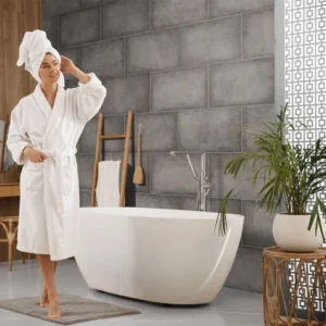 Dumawall Plus Livorno Stone Tile Cladding | 650x375mm Bathroom Cladding (Pack of 8)