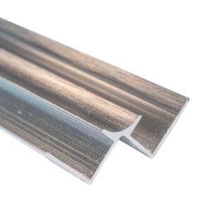 Decortrim – 10.5mm x 2.4m – Metal Internal Corner Trim – Brushed Metal | Metal Bathroom Cladding Trim