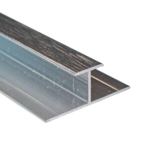 Decortrim – 10.5mm x 2.4m – Metal H Trim – Brushed Metal | Metal Bathroom Cladding Trim