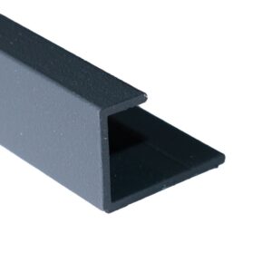 Decortrim – 10.5mm x 2.4m – Metal Starter / End Trim – Anthracite | Metal Bathroom Cladding Trim